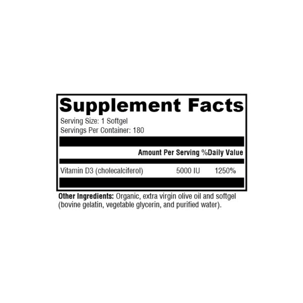 Vital D3 5000 IU Supplement Facts