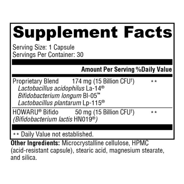 Flourish Biotic DF Daily 30 BillionSupplement Facts