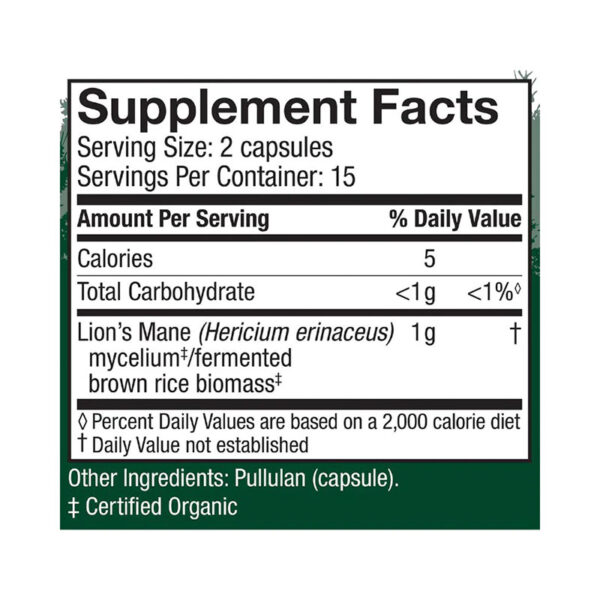 Lions Main Supplement Facts