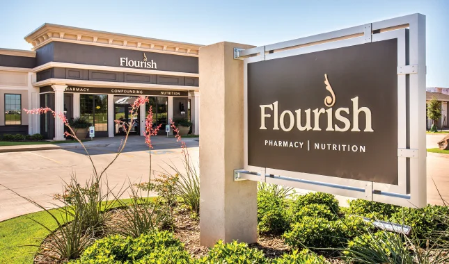 flourish pharmacy in Oklahoma City building exterior and signage